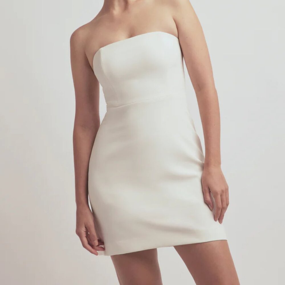 Favorite Daughter White Strapless Mini Dress